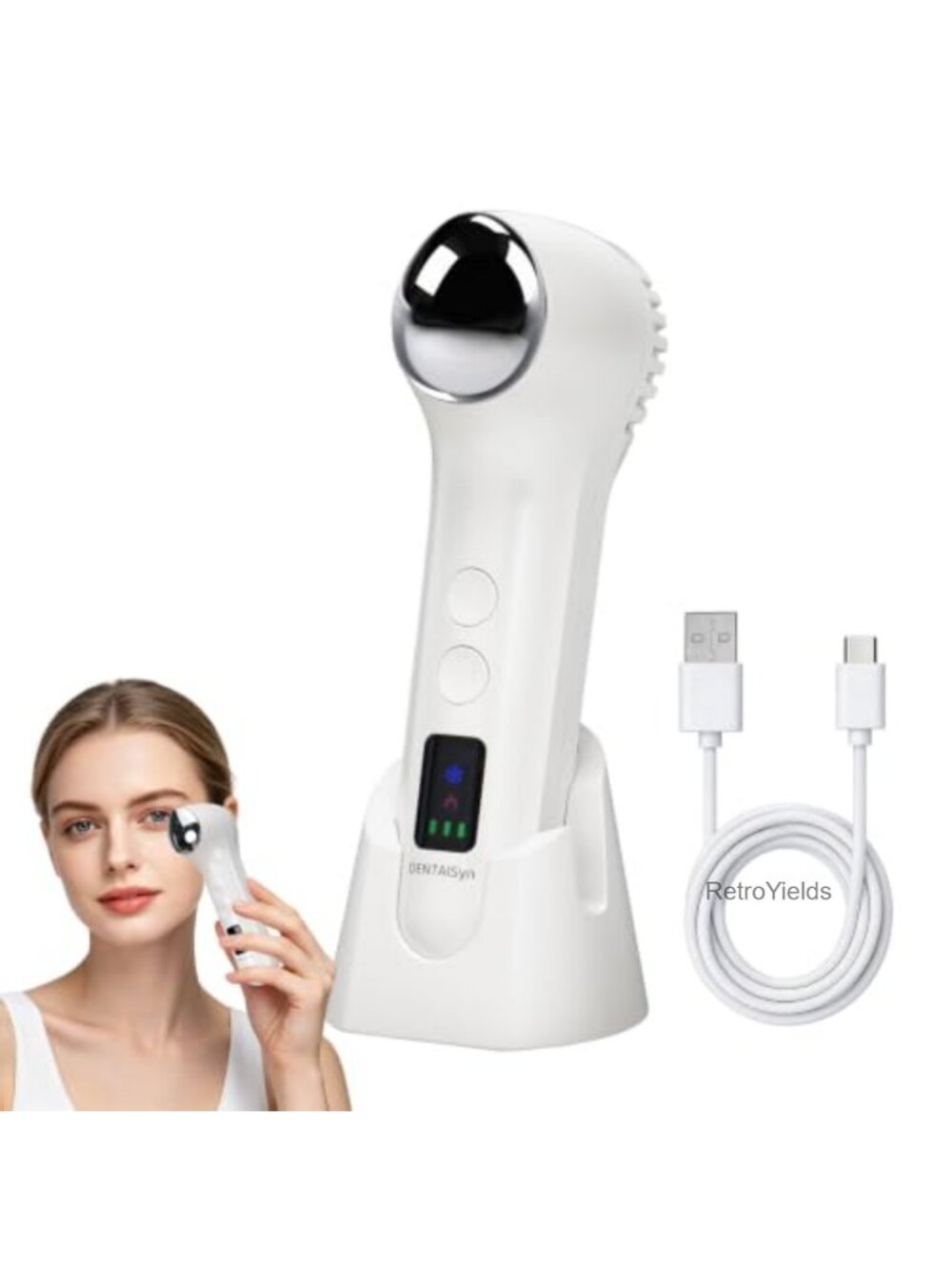 2-in-1 Cold Heat Eye Face Depuffing Wand Facial Massager Skincare Tool